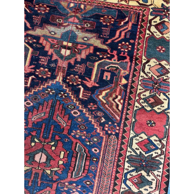 1940s Bird Bakhtiari Colorful Nomadic Rug - 4.3 x 6.10 For Sale - Image 4 of 6