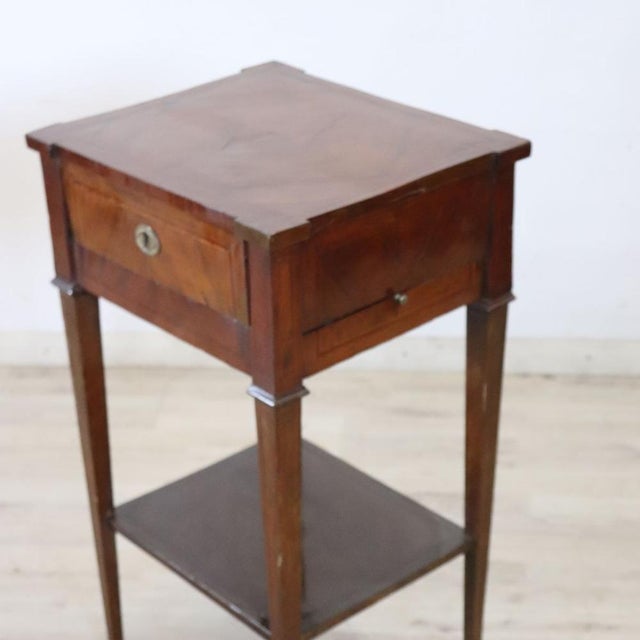 Antique Walnut Nightstand with Two Drawers, 1700s For Sale - Image 6 of 11