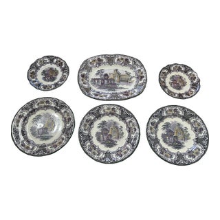 1910s Lot of Petrus Regout & Co. Maastricht Abbey Dinner Plates Platter Plates Dishes For Sale