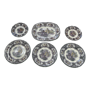 1910s Lot of Petrus Regout & Co. Maastricht Abbey Dinner Plates Platter Plates Dishes
