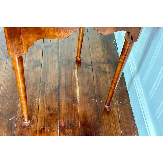 Heckman Corner Drop-Leaf “Handkerchief” Table in Burlwood – Colonial Williamsburg Style For Sale - Image 11 of 12