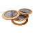 Mid Century Modern Three Tier Oak and Smoked Glass Swivel Coffee Table For Sale