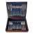 Late 19th Century Victorian English Wooden Box With a Complete Silver-Plated Flatware - 48 pcs For Sale