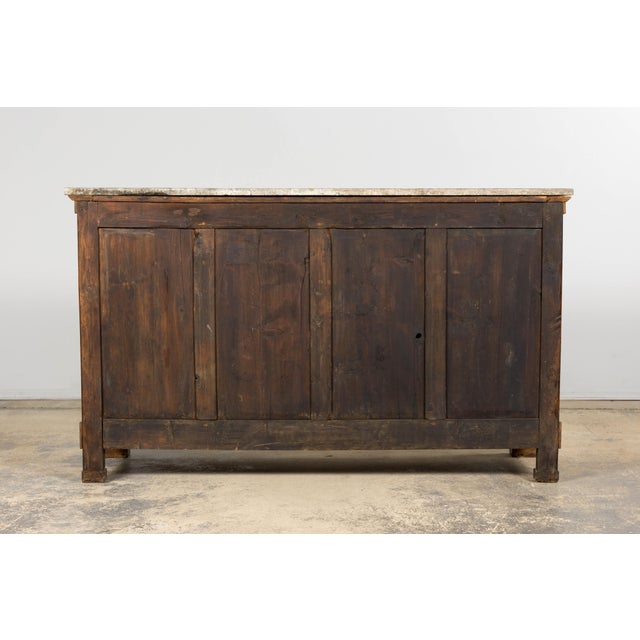 Early 19th Century French Empire Walnut Buffet With Grey Marble Top For Sale - Image 17 of 18