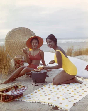 Young Women on the Beach' Contemporary Archival Color Photograph Print From the Original Negative by Tom Kelley - 20x24