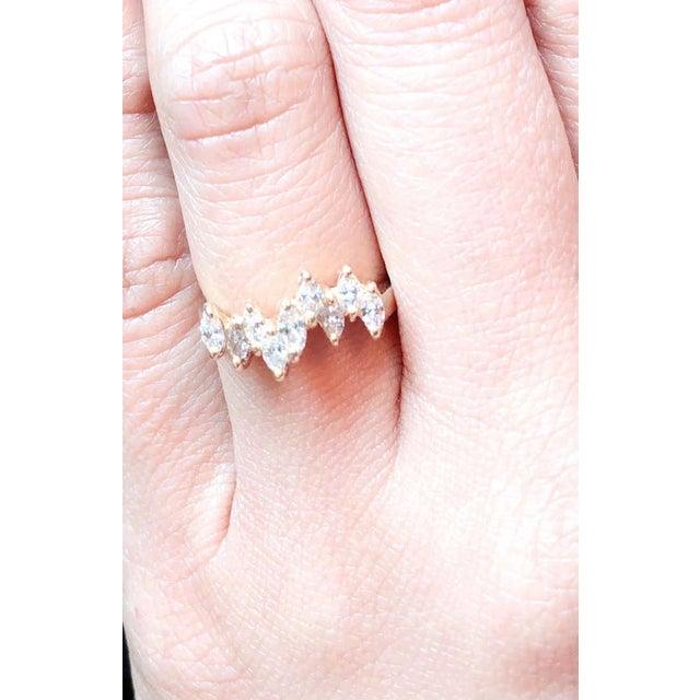 2010s 14 Karat Yellow Gold Wedding Bridal Ring With Marquise Diamonds For Sale - Image 5 of 11