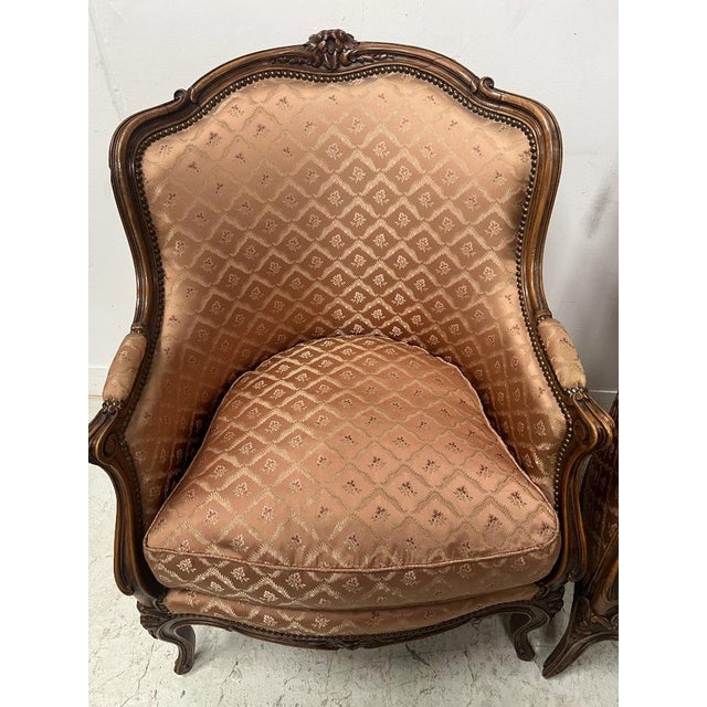 Louis XV Style Bergère Armchairs in Natural Wood, 1900s, Set of 2 For Sale - Image 10 of 14