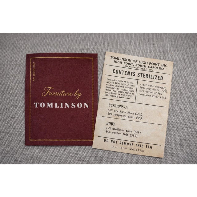 Beige 1950s Tomlinson of High Point Tufted Barrel-Back Lounge Chair on Original Casters For Sale - Image 8 of 8