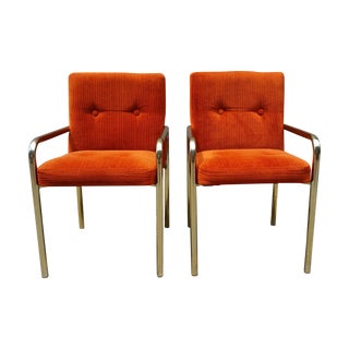 1980 Daystrom Orange Reception Chairs - a Pair For Sale