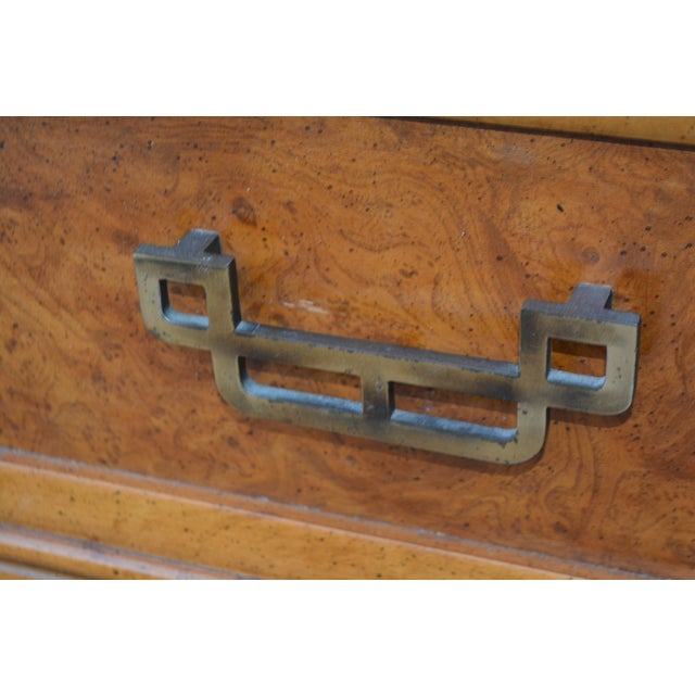 Vintage Henry Link Mandarin Collection Burlwood Triple Dresser / Chest of Drawers Credenza For Sale - Image 11 of 14