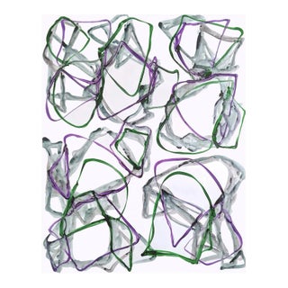 Contemporary Abstract Acrylic on Transparent Vinyl Painting "N°1142" by Jean Daniel Salvat For Sale