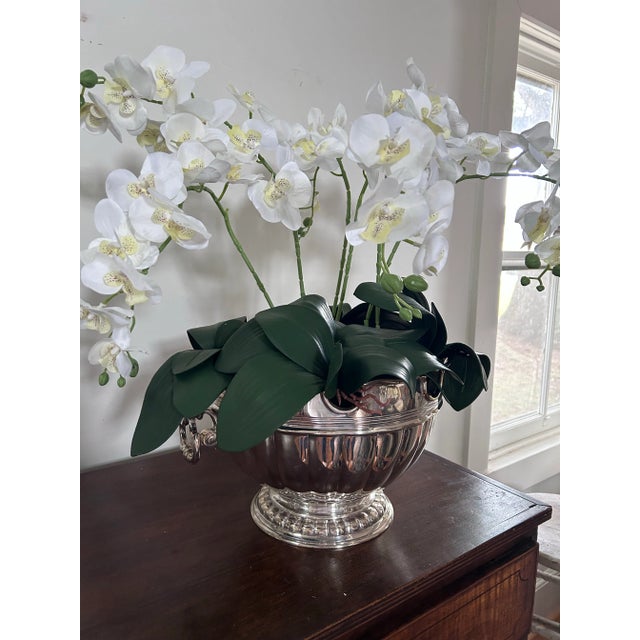 Traditional Oversized Mottaheda Winterthur Silver Plated Montieth/Punch Bowl For Sale - Image 3 of 12