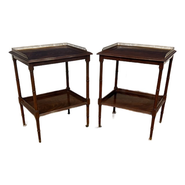 Pair of Mahogany End Tables by Leighton Hall - Showroom Samples For Sale