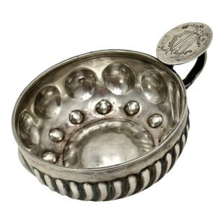 Fine Antique Hand Made French 950 High Grade Sterling Silver Wine Taster Cup by Paris Maker Adolphe Boulenger For Sale