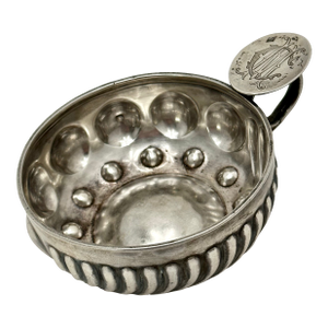 Fine Antique Hand Made French 950 High Grade Sterling Silver Wine Taster Cup by Paris Maker Adolphe Boulenger