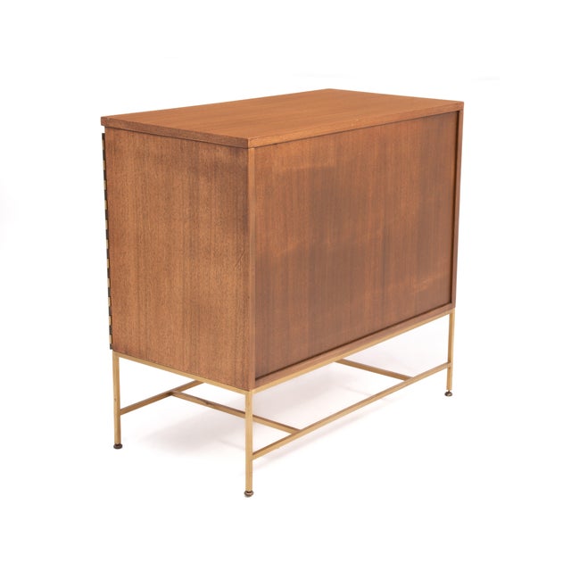 Brown Paul McCobb Calvin Irwin Collection Bi-Fold Door 4 Drawer Dresser Credenza Chest Mahogany Brass For Sale - Image 8 of 18
