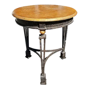 1970s Wrouught Iron Gueridon Center Table