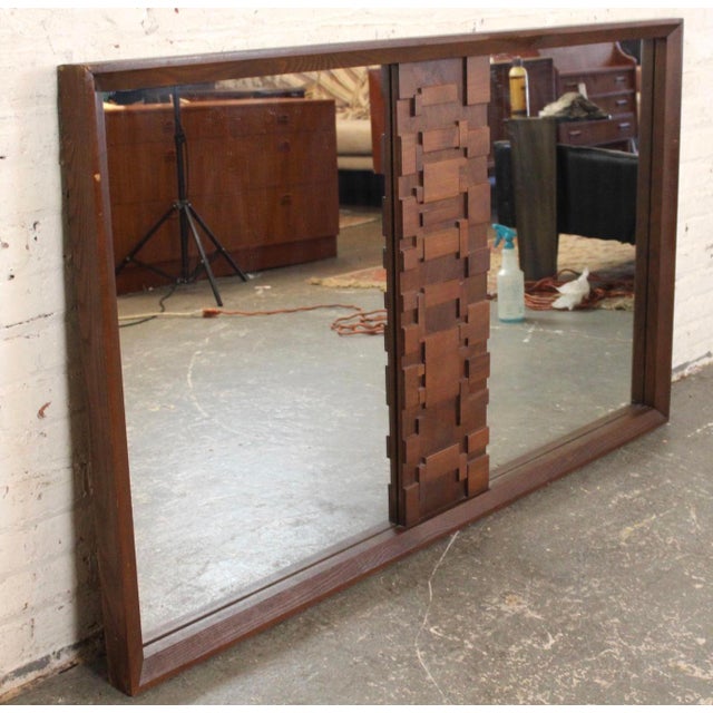 Brutalist Brutalist 'Staccato' Mirror by Lane Furniture For Sale - Image 3 of 8