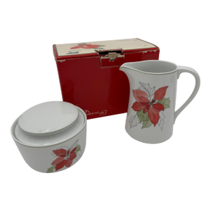 Vintage Cream and Sugar Poinsettia by Block