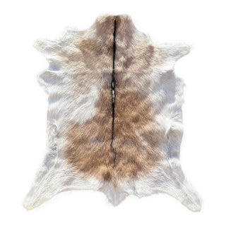 Hair on Hide Genuine Cowhide Mini Wall Hanging Approx 5 Sq Ft. Brown/Tan and Ivory For Sale