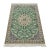 Fine Nain Rug 3’3” X 4’10” Green Wool/Silk Traditional Hand-Knotted Carpet For Sale