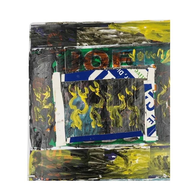 Purvis Young 1990s Purvis Young Folk Outsider Abstract Collage Painting For Sale - Image 4 of 12