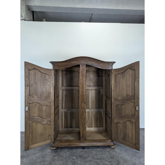 Rustic Neo-Rustic Dark Oak Wardrobe For Sale - Image 3 of 8