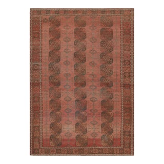 Vintage Ersari Rug in Red With Geometric Medallions, From Rug & Kilim For Sale