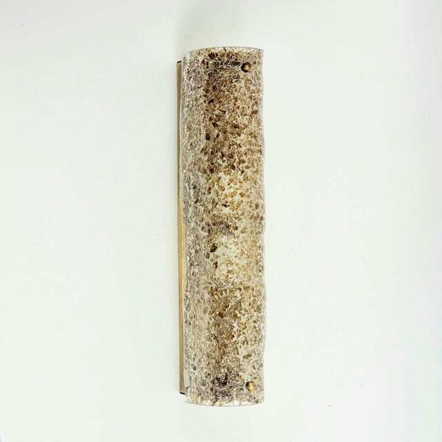 Stunning pair of tubular wall lights/sconces from hillebrand (germany, 1970s). The shades are made of transparent...