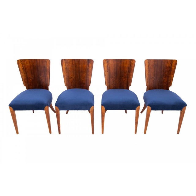 Table set designed by J.Halabala, Czechoslovakia. Very good condition, after professional renovation and new upholstery....