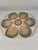 A stunning hand crafted ceramic Majolica Sarreguemines Oyster Plate made in northern France. Circa 1920s. Maker's marks...