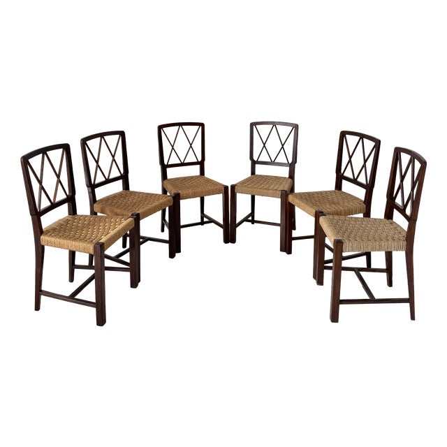 Chairs in the style of Paolo Buffa, 1950s, Set of 6 For Sale