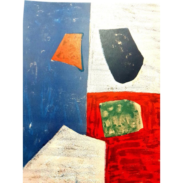 Wood Colorful Abstract Composition - Lithograph 1958 For Sale - Image 7 of 7