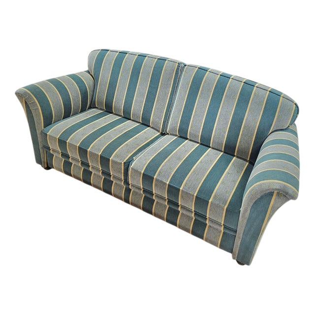 Striped Club Sofa, 1980s For Sale
