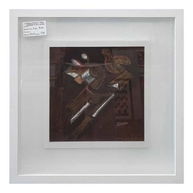 After Umberto Mastroianni, Composition, 1993, Oil Painting on Cardboard, Framed For Sale