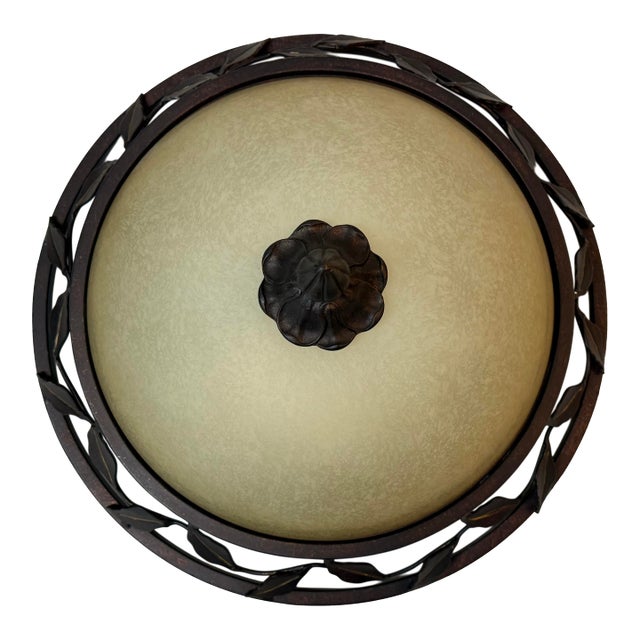 Rustic Bronze Leaf Vine Flush Mount For Sale