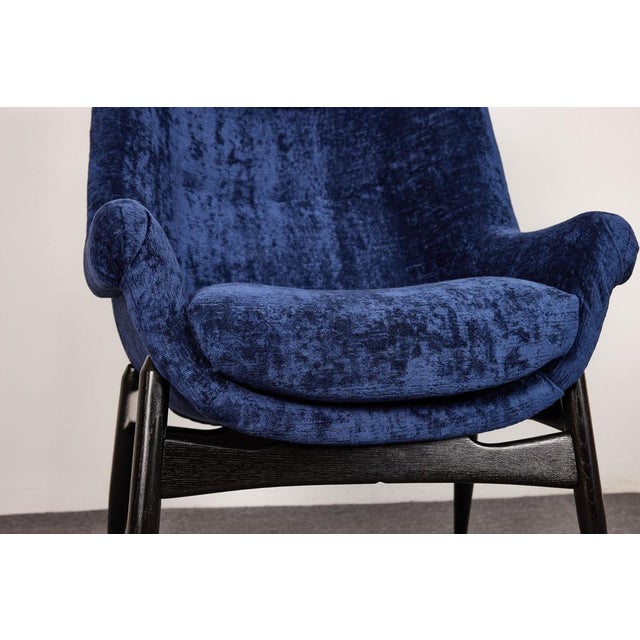 Black Large Mid-Century Lounge Armchair by Júlia Gaubek, Hungary, 1960s For Sale - Image 8 of 16