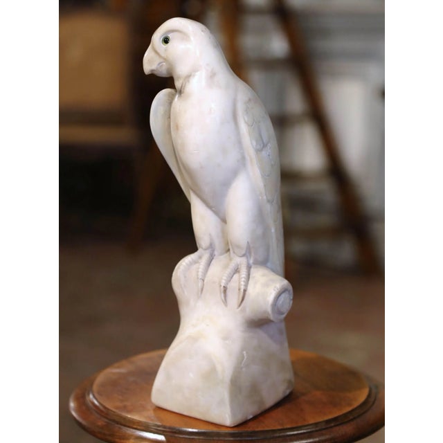 Decorate a shelf or a man's office desk with this stately antique marble parrot sculpture. Created in France circa 1880,...
