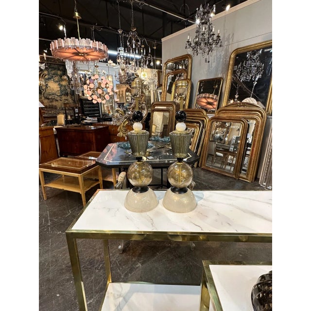 Modern Pair of Murano Glass Component Lamps For Sale - Image 3 of 6