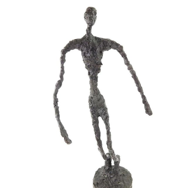 Modern Dark Patinated Falling Man Sculpture, Bronze For Sale - Image 9 of 11