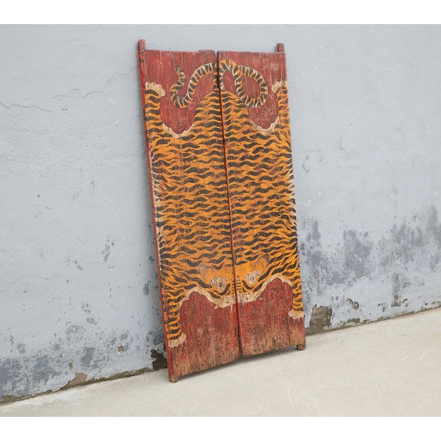 Chinese Antique Chinese Painted Door For Sale - Image 3 of 4