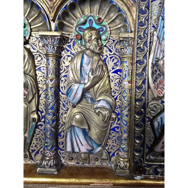 Limoges Style Altar Panel, 1950s For Sale - Image 12 of 18