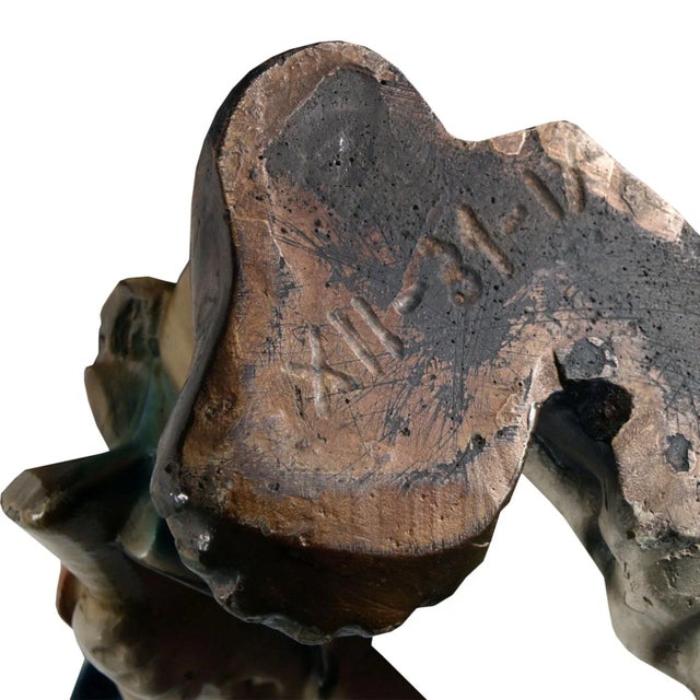 Ceramic Italian Art Deco Polychrome & Plaster Figurine, 1931 For Sale - Image 7 of 8