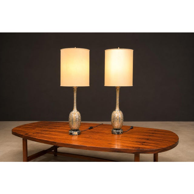 1930s Art Nouveau Table Lamps in Metal, Brass and Marble - a Pair For Sale - Image 14 of 16