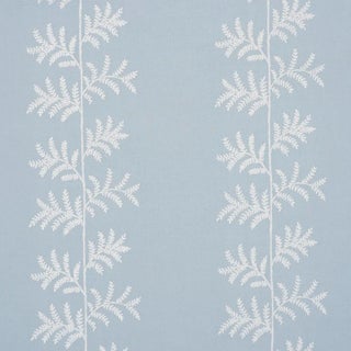 Schumacher Eloise Embroidery Wallpaper In Sky For Sale