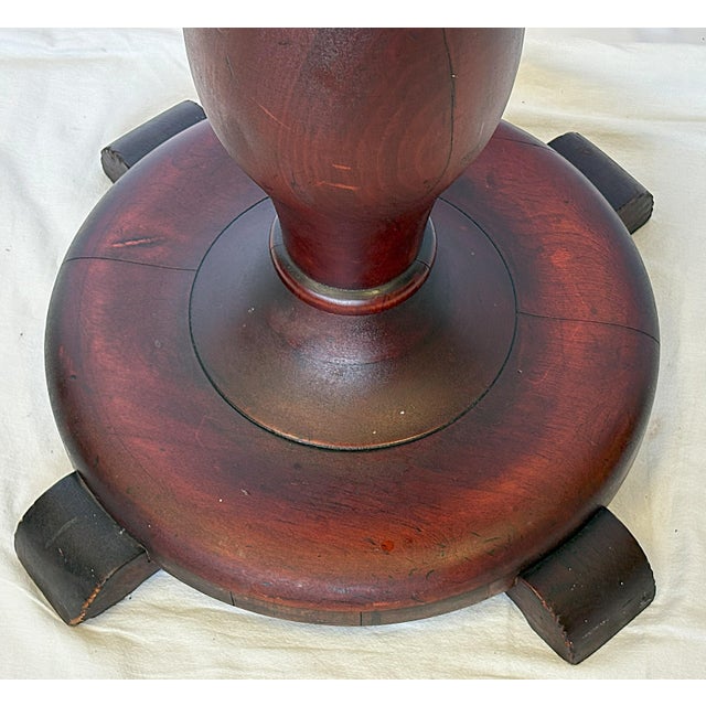 Wood Antique Red Mahogany Solid Turned Wood Fern Stand For Sale - Image 7 of 12