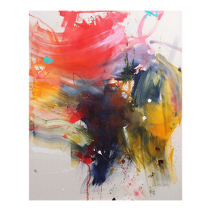 Contemporary Abstract Acrylic/Mixed Media on Canvas Painting "Colour Bomb" by Daniela Schweinsberg