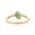 Green Bezel Set Emerald & Diamond East-West Ring in 14k Yellow Gold Size 4 For Sale - Image 8 of 14