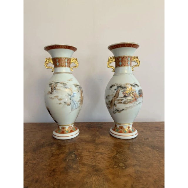 19th Century Porcelain Chinese Famille Vercv Vases, 1880s For Sale - Image 4 of 9