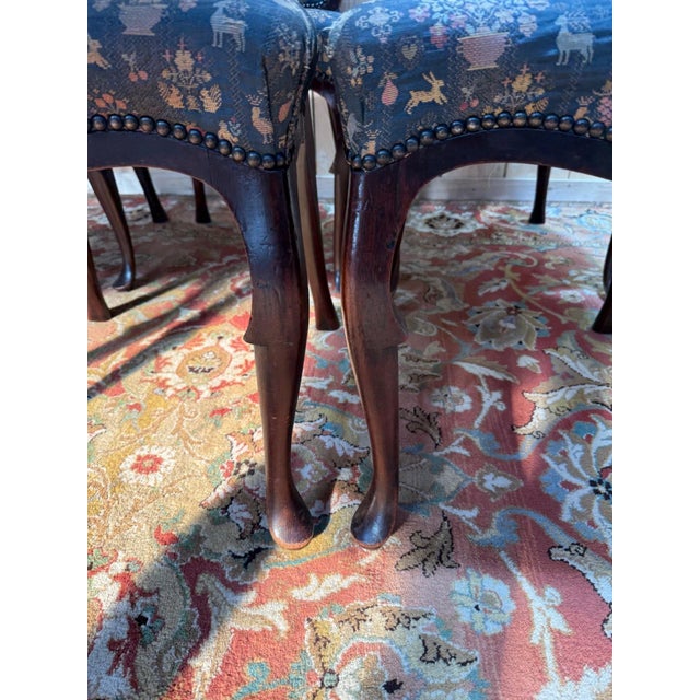 19th Century English Mahogany, Jacquard Fabric Chippendale Chairs, Set of 6 For Sale - Image 3 of 10